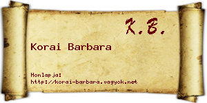 Korai Barbara névjegykártya