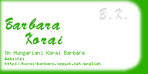 barbara korai business card